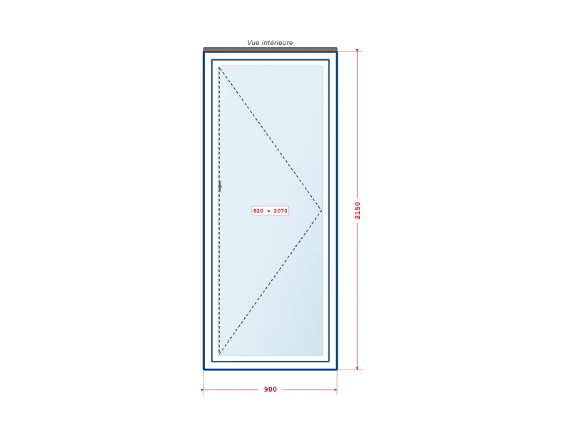 Dessin technique — Porte d'entrée PVC Sécurité