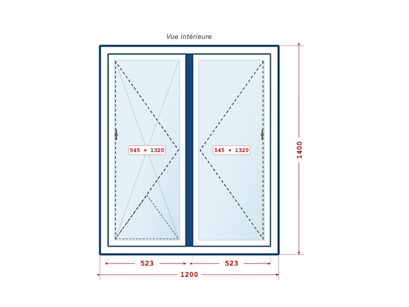 Dessin technique — Fenêtre PVC Rénovation