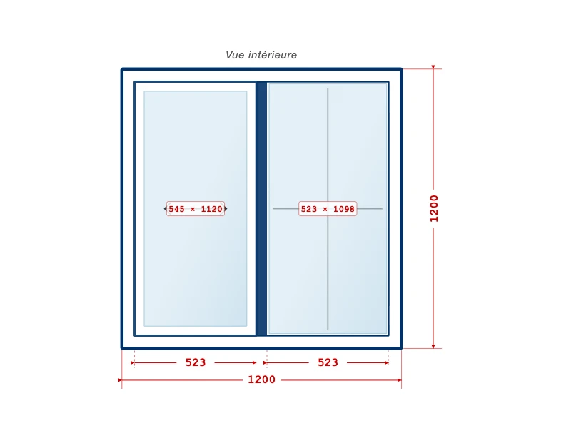 Technical drawing — PVC Sliding Window