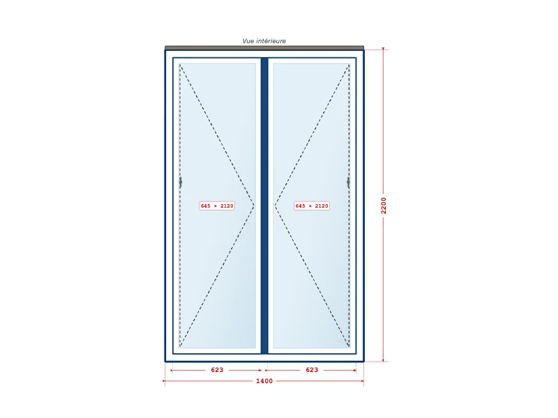 Technical drawing — PVC Double Entrance Door
