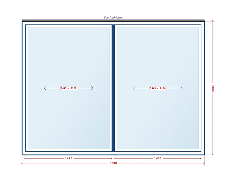 Technical drawing — Pocket Sliding Glass Door