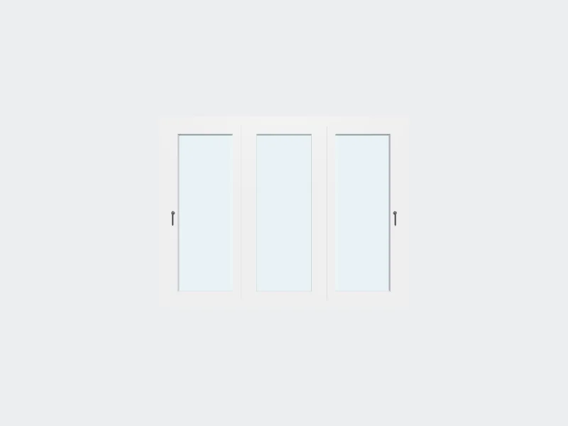 Fenêtre PVC 3 Vantaux — Vue 3D