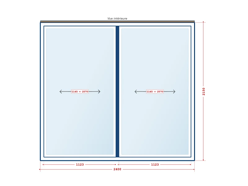 Dessin technique — Baie vitrée coulissante