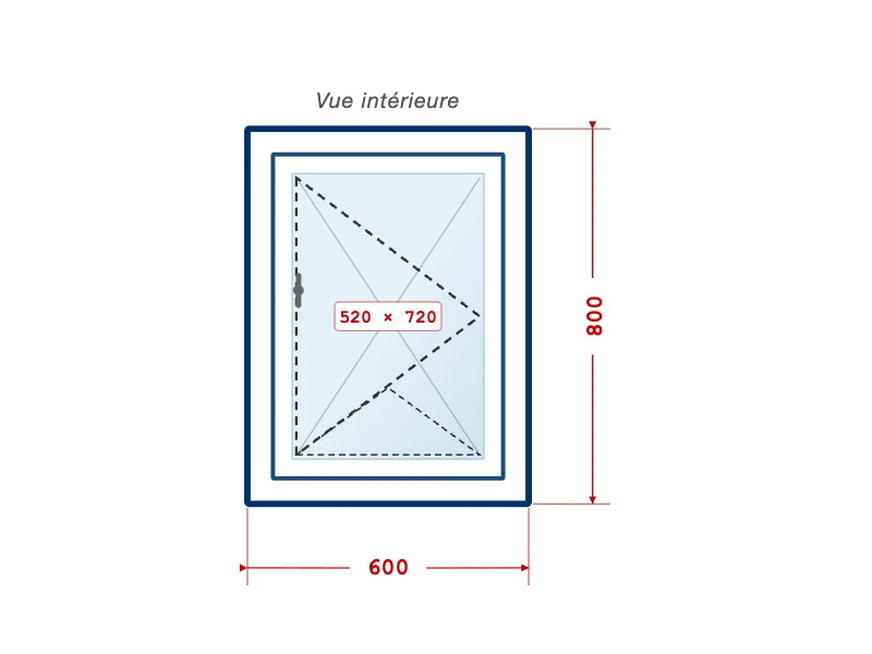 Technical drawing — PVC Tilt-and-Turn Window